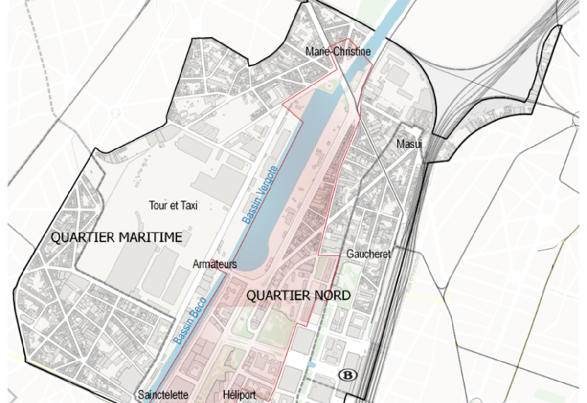 Extrait du plan Régional d’Affectation du Sol (PRAS), quartier nord – quartier maritime