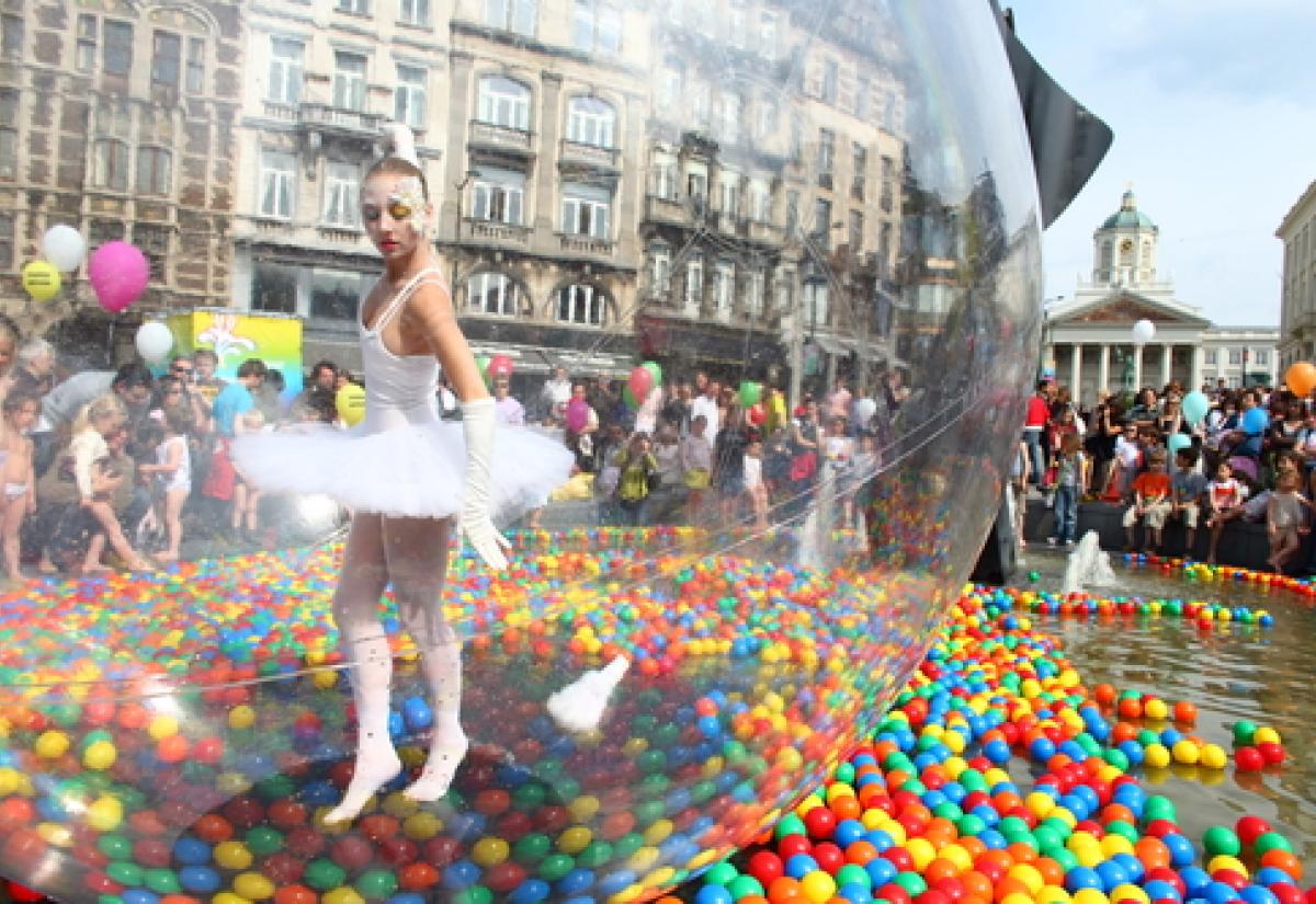 Party - Ballet dancer in ball on the water